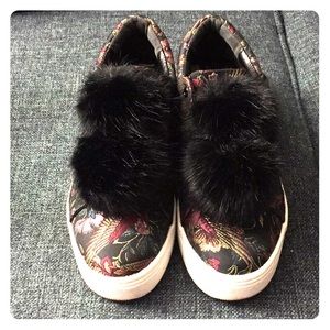 Ornate Fur Ball Sneakers